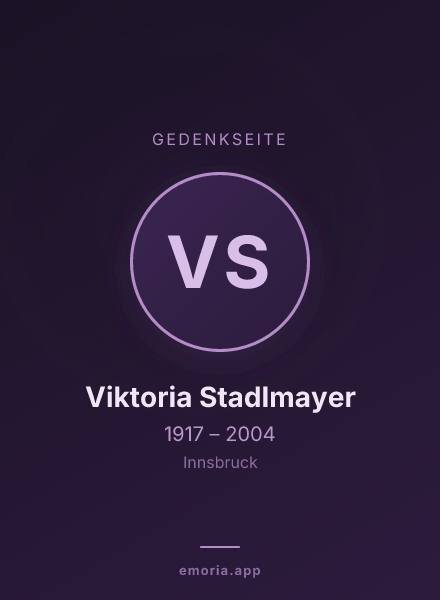 Gedenkportrait von Viktoria Stadlmayer