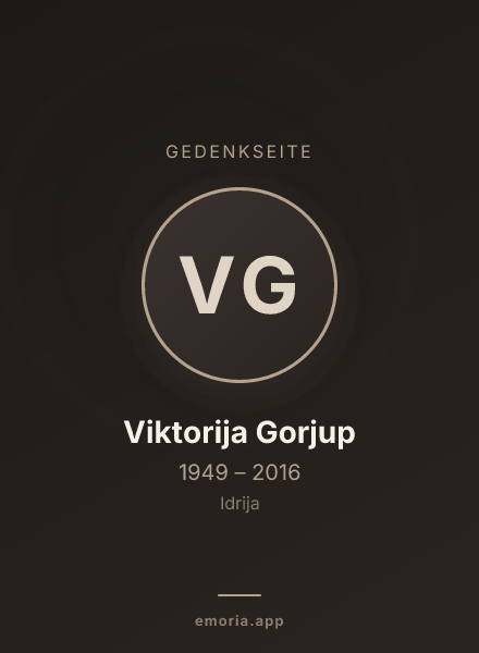 Gedenkportrait von Viktorija Gorjup