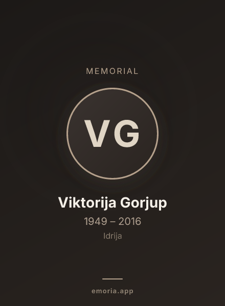 Memorial portrait of Viktorija Gorjup