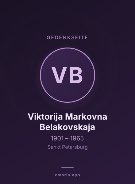 Gedenkportrait von Viktorija Markovna Belakovskaja