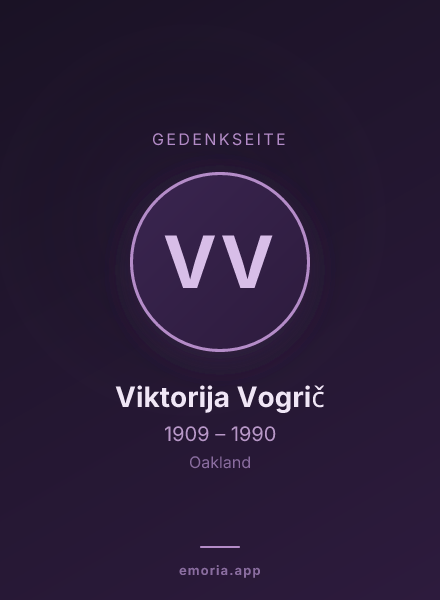 Gedenkportrait von Viktorija Vogrič