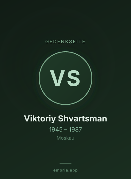 Gedenkportrait von Viktoriy Shvartsman
