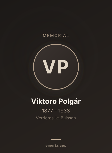 Memorial portrait of Viktoro Polgár