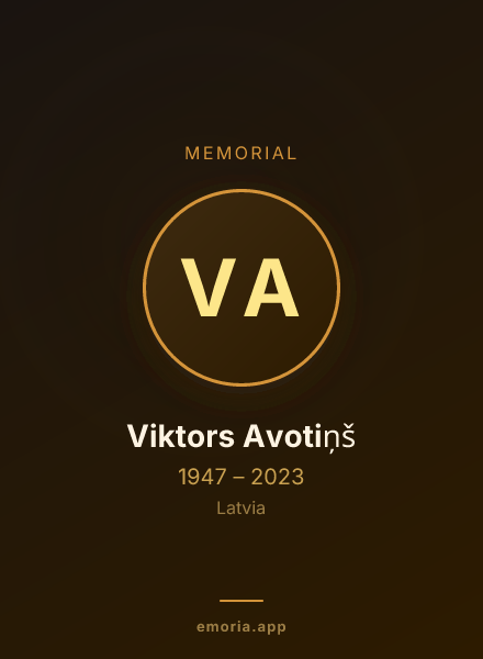 Memorial portrait of Viktors Avotiņš
