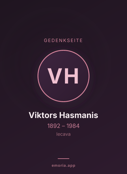 Gedenkportrait von Viktors Hasmanis