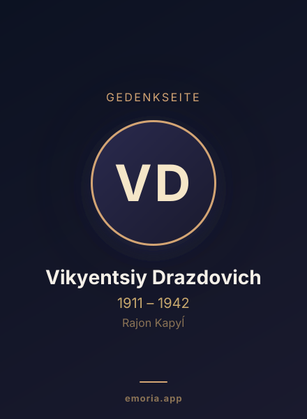 Gedenkportrait von Vikyentsiy Drazdovich