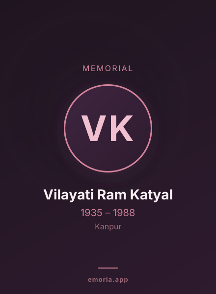 Memorial portrait of Vilayati Ram Katyal
