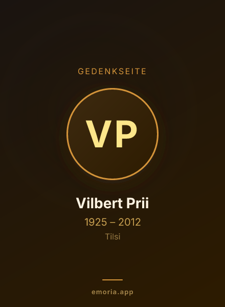 Gedenkportrait von Vilbert Prii
