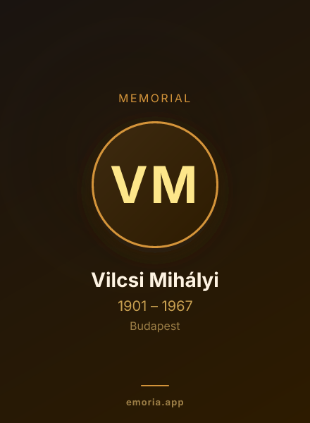 Memorial portrait of Vilcsi Mihályi