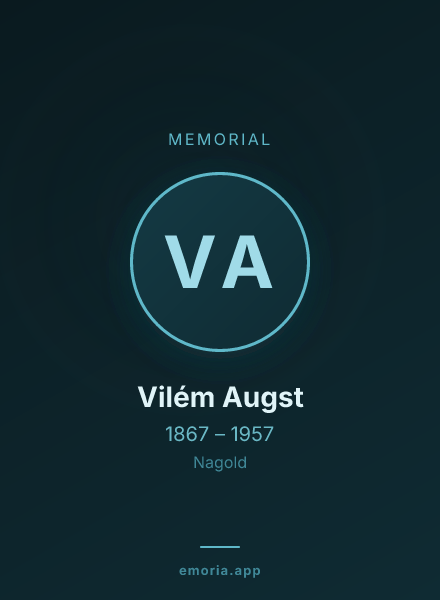 Memorial portrait of Vilém Augst