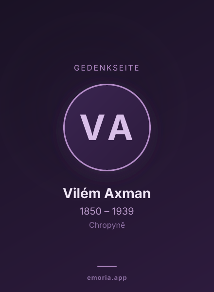 Gedenkportrait von Vilém Axman