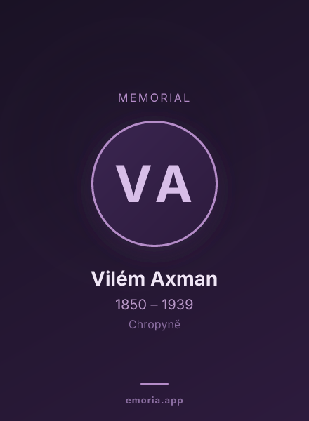 Memorial portrait of Vilém Axman