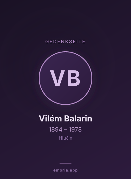 Gedenkportrait von Vilém Balarin