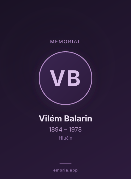 Memorial portrait of Vilém Balarin