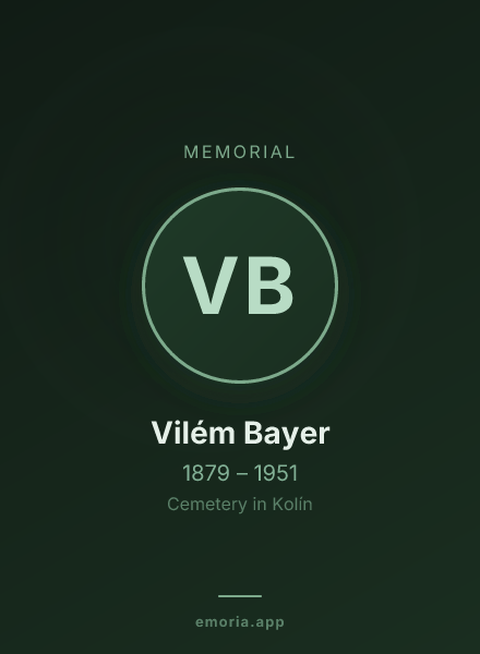 Memorial portrait of Vilém Bayer