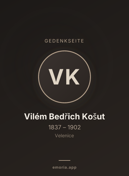 Gedenkportrait von Vilém Bedřich Košut