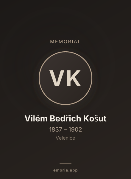 Memorial portrait of Vilém Bedřich Košut