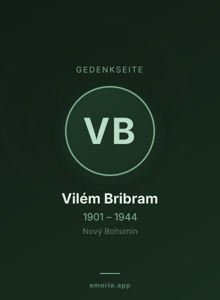 Gedenkportrait von Vilém Bribram