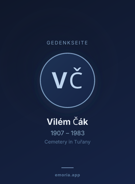 Gedenkportrait von Vilém Čák
