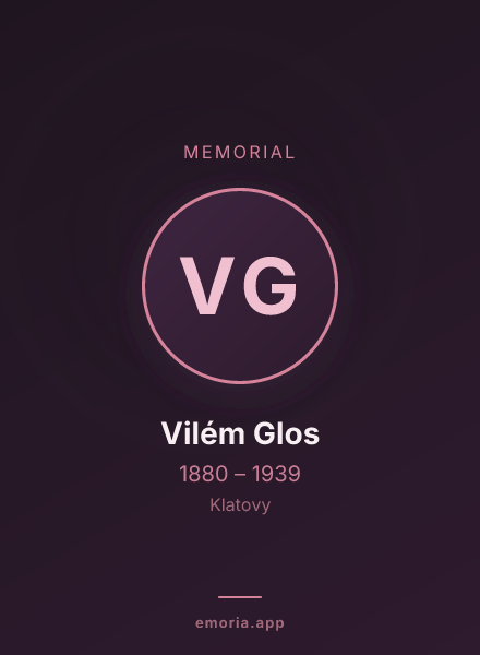 Memorial portrait of Vilém Glos