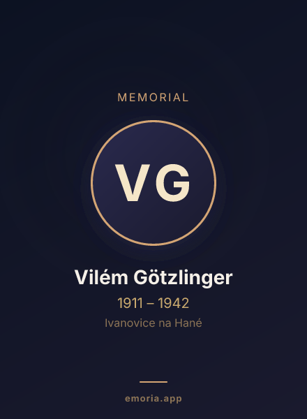 Memorial portrait of Vilém Götzlinger