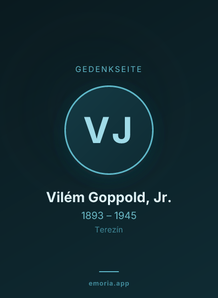 Gedenkportrait von Vilém Goppold, Jr.