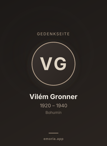Gedenkportrait von Vilém Gronner