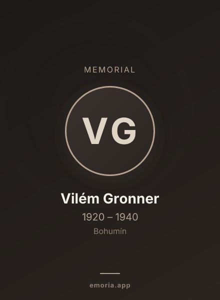 Memorial portrait of Vilém Gronner