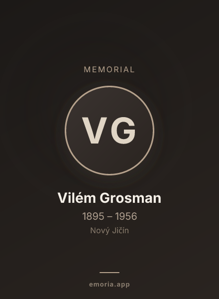 Memorial portrait of Vilém Grosman