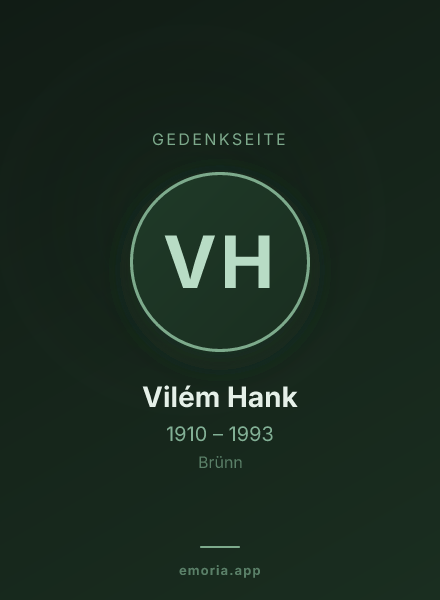 Gedenkportrait von Vilém Hank