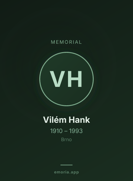 Memorial portrait of Vilém Hank