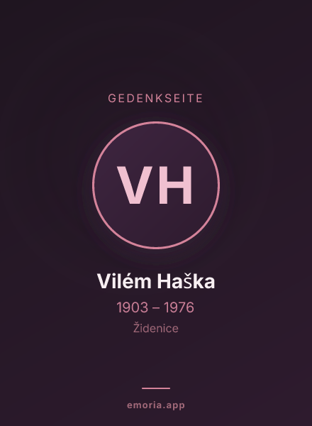 Gedenkportrait von Vilém Haška
