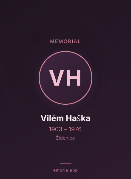 Memorial portrait of Vilém Haška