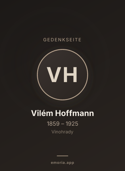 Gedenkportrait von Vilém Hoffmann