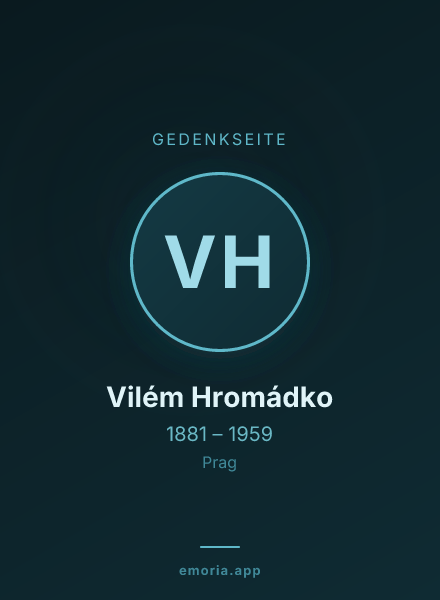 Gedenkportrait von Vilém Hromádko