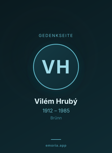 Gedenkportrait von Vilém Hrubý