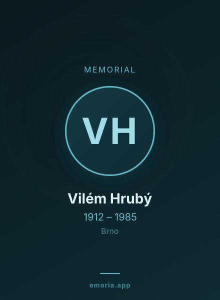 Memorial portrait of Vilém Hrubý