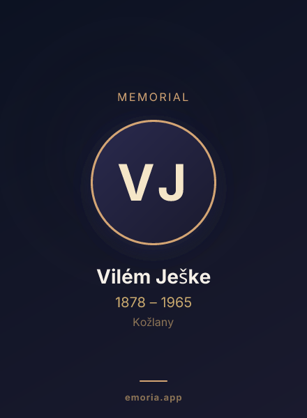 Memorial portrait of Vilém Ješke