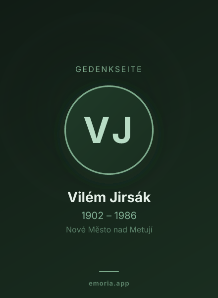 Gedenkportrait von Vilém Jirsák