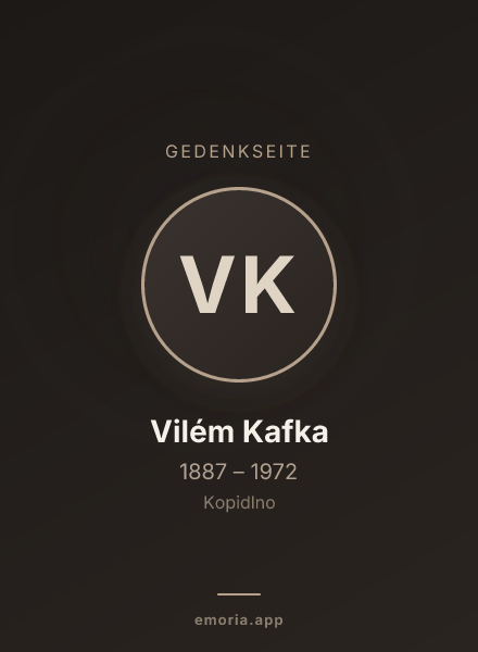 Gedenkportrait von Vilém Kafka