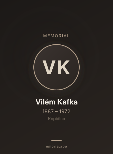 Memorial portrait of Vilém Kafka