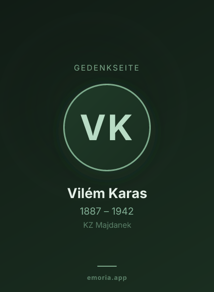 Gedenkportrait von Vilém Karas