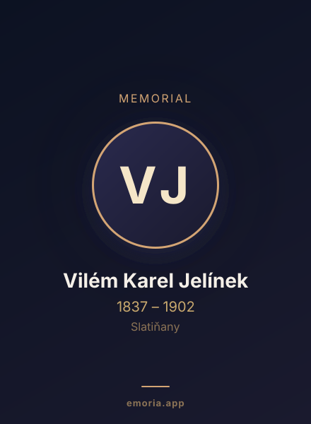 Memorial portrait of Vilém Karel Jelínek