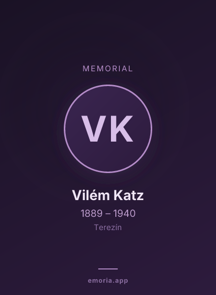 Memorial portrait of Vilém Katz