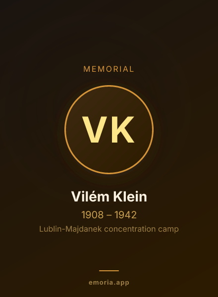 Memorial portrait of Vilém Klein