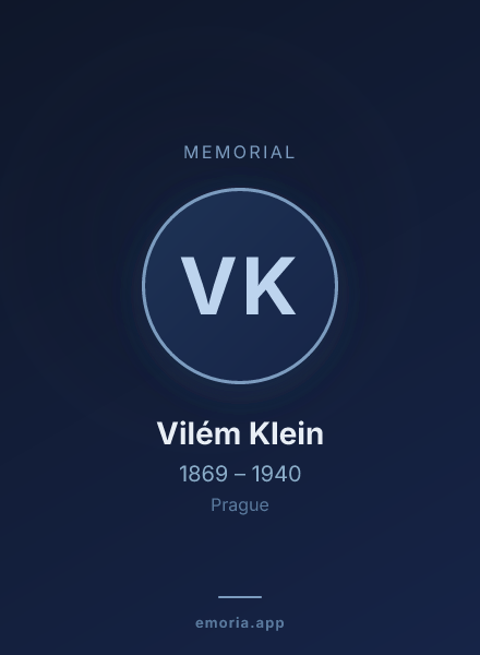 Memorial portrait of Vilém Klein