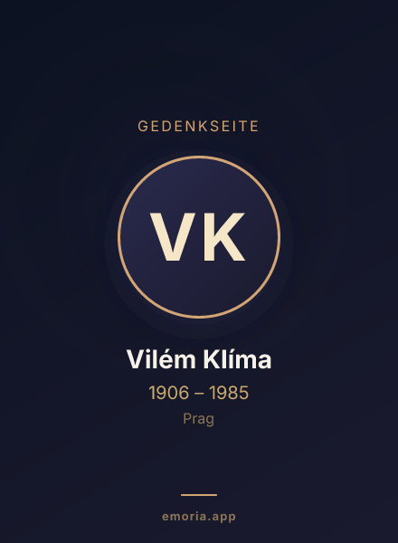 Gedenkportrait von Vilém Klíma