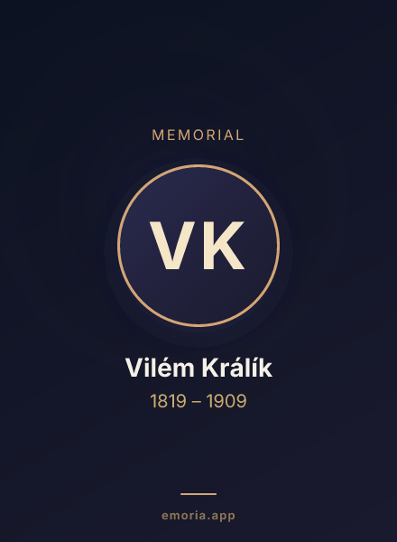 Memorial portrait of Vilém Králík