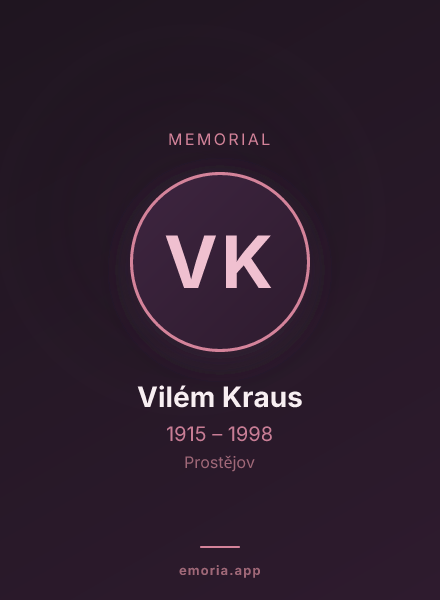 Memorial portrait of Vilém Kraus