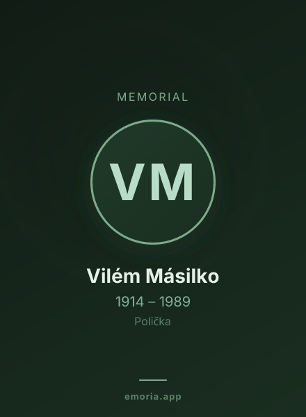 Memorial portrait of Vilém Másilko